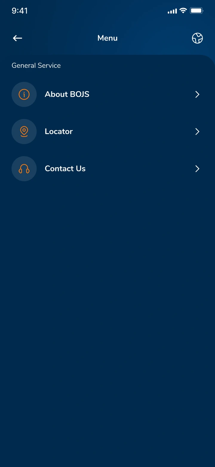 Menu, dark mode