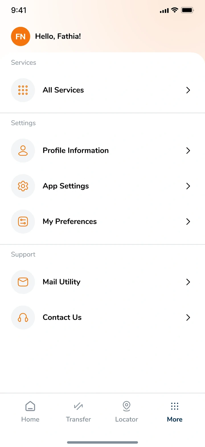 Menu, light mode