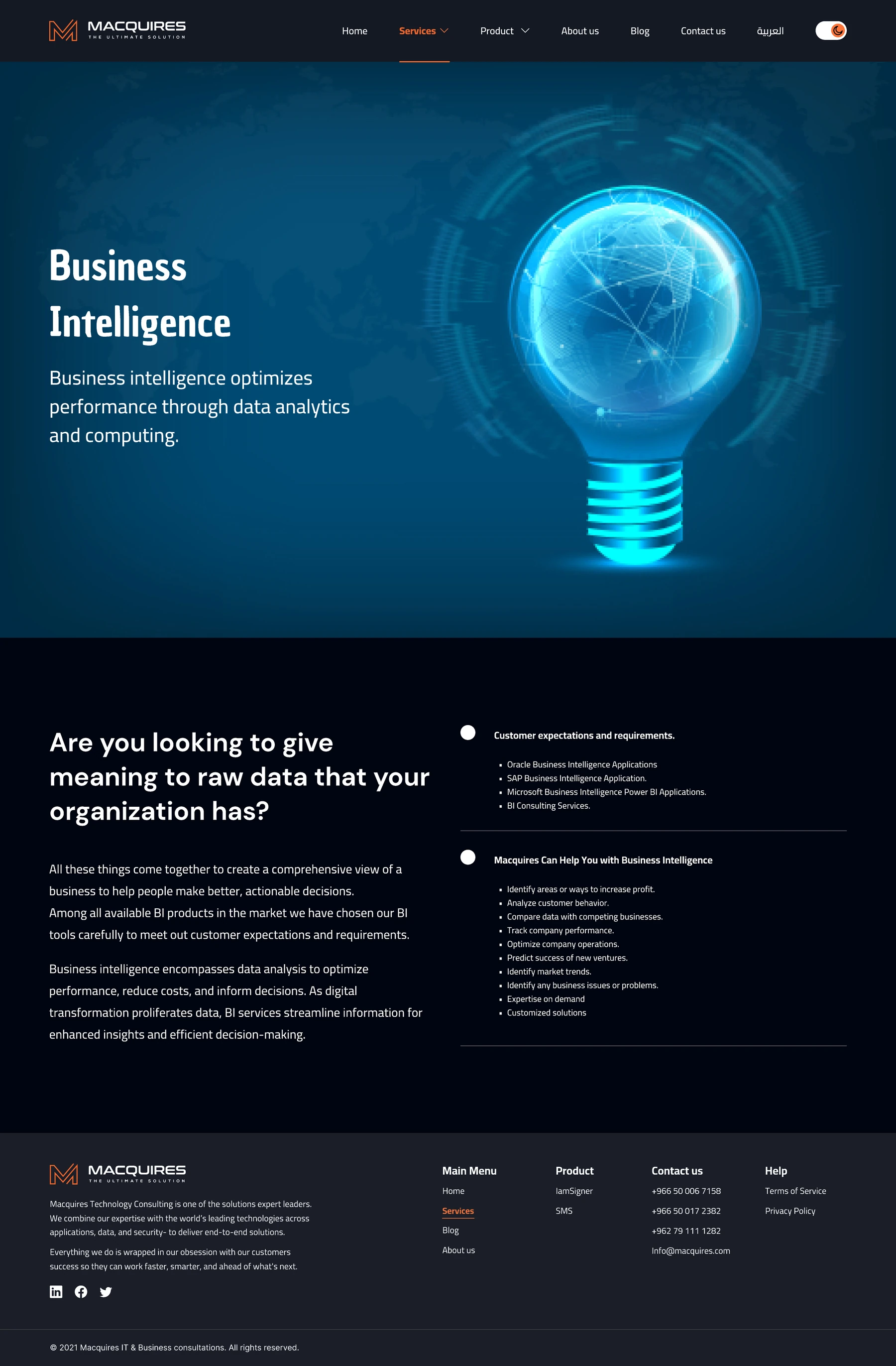 Business intelligence, dark mode