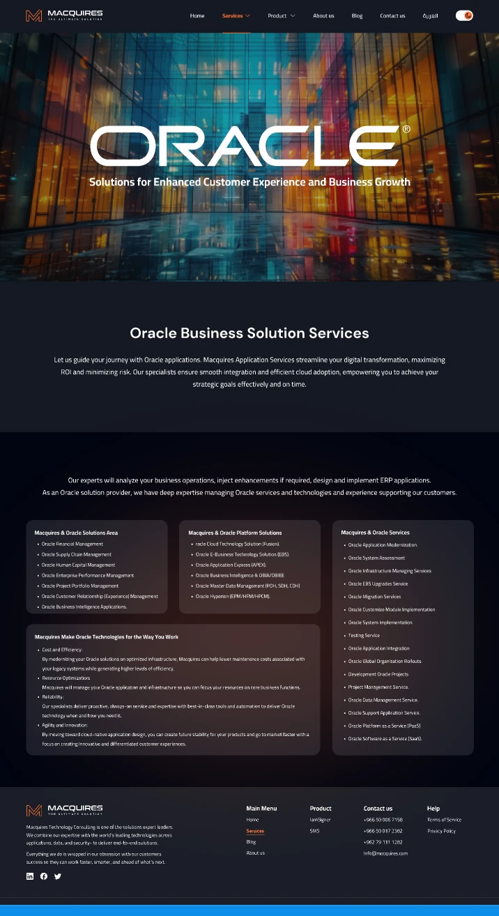 Oracle solutions, dark mode