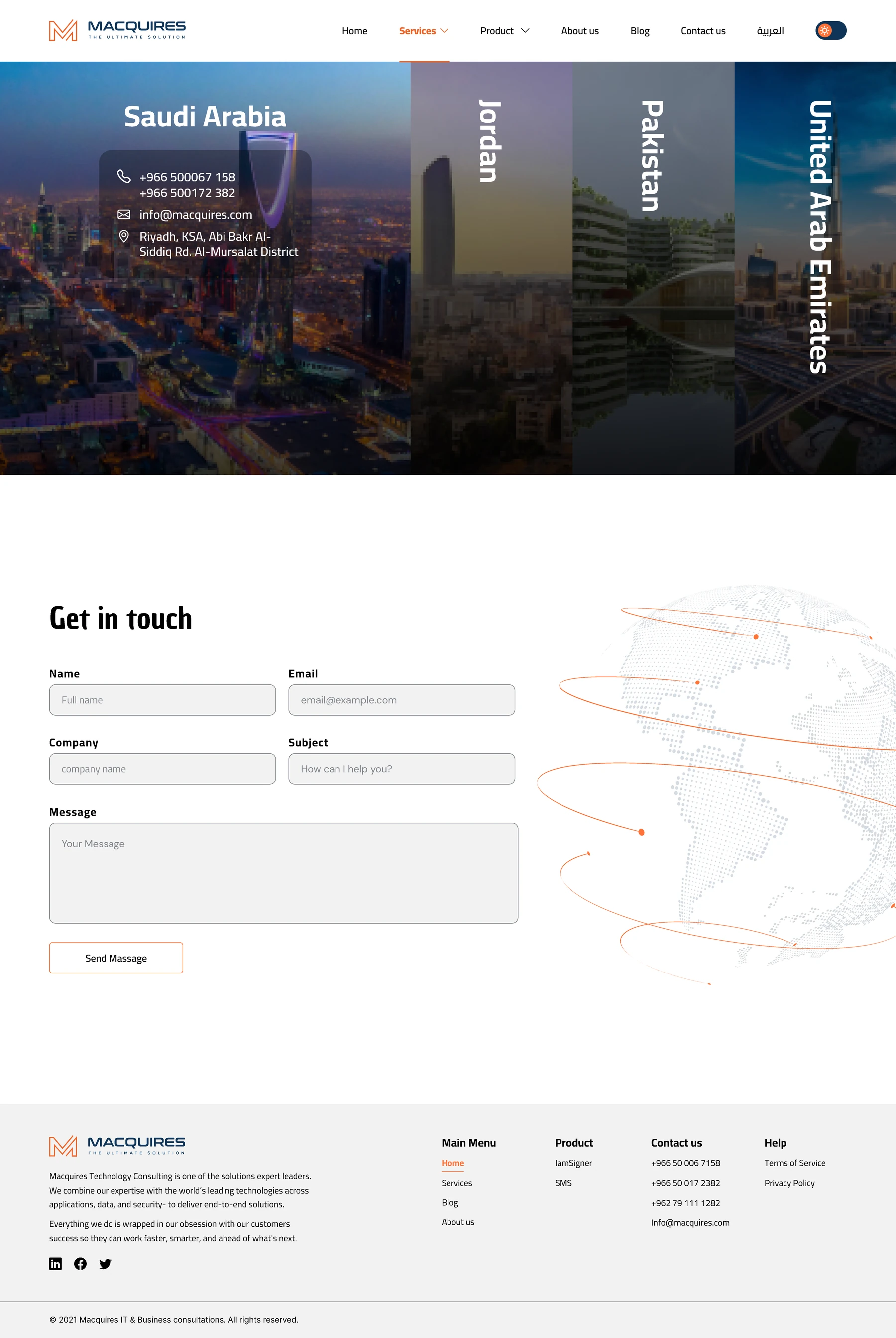 Contact us, light mode