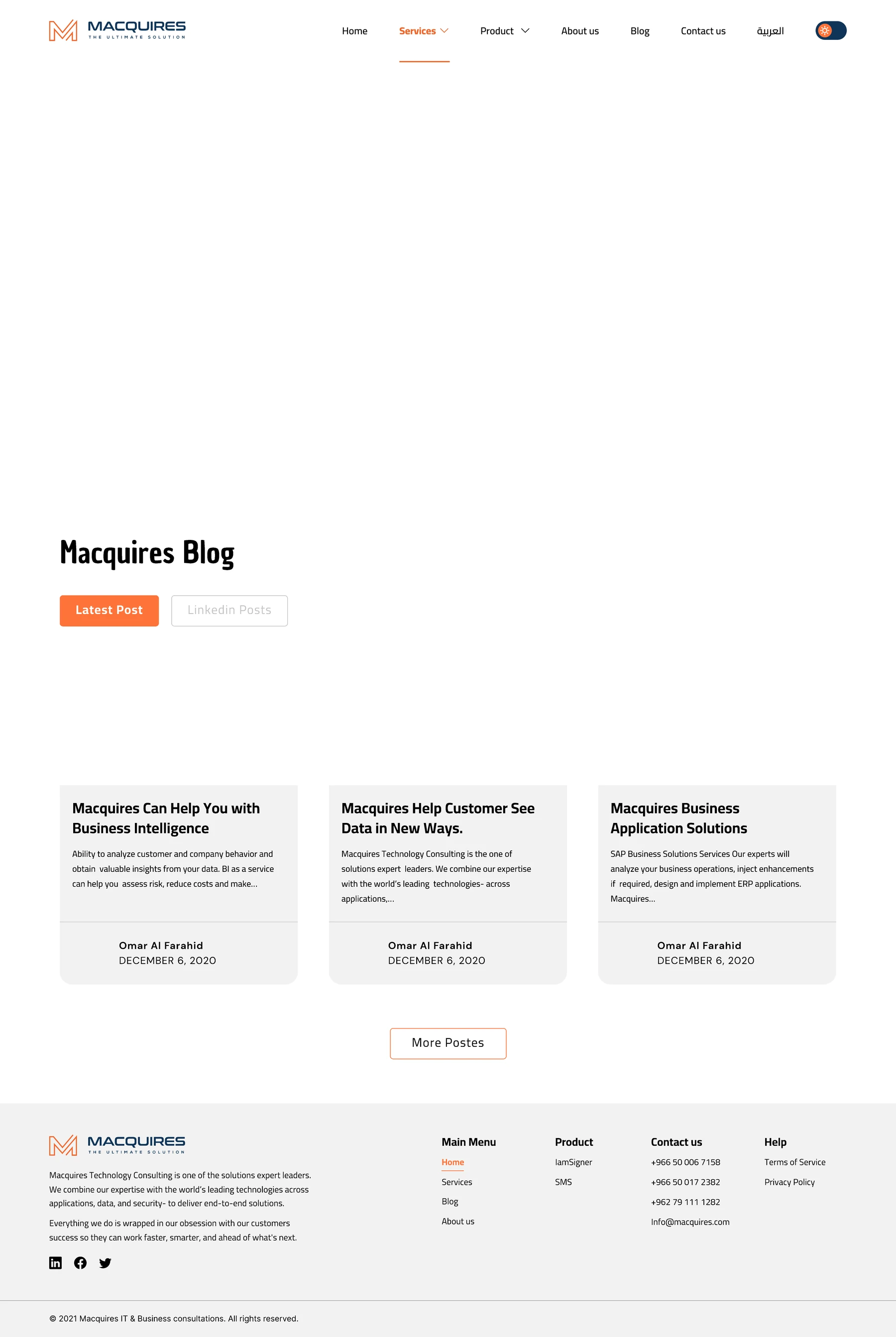 Blog, light mode