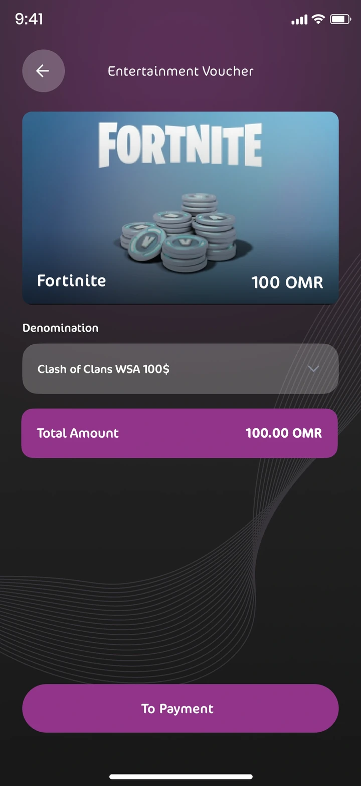 Entertainment vouchers, dark mode