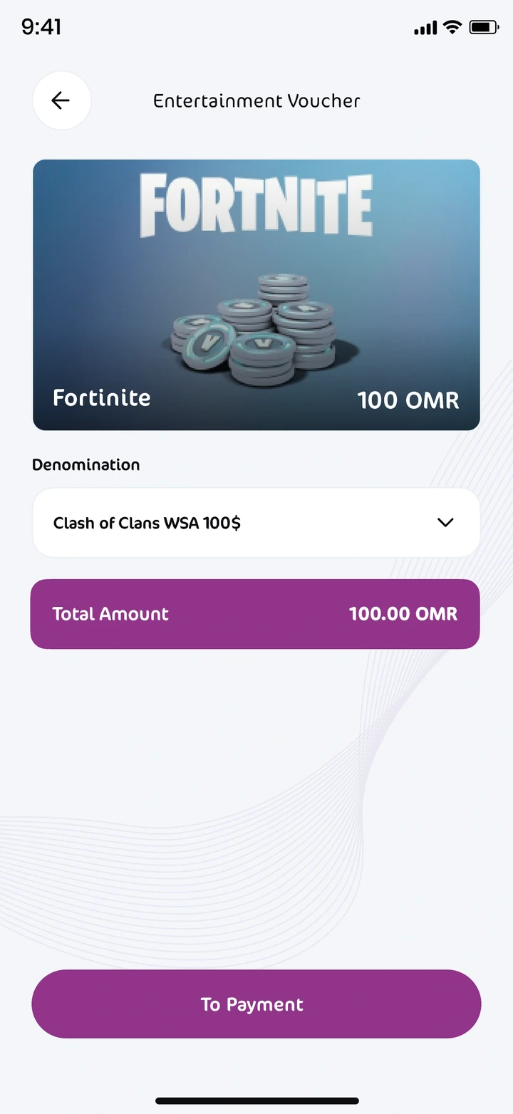 Entertainment vouchers, light mode
